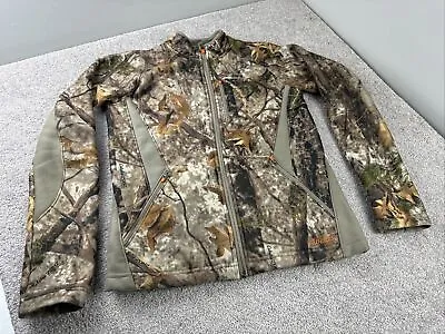 CABELA’S Womens Fleece Zonz Woodlands Full Zip Hunting Camo Jacket XL • $31.96