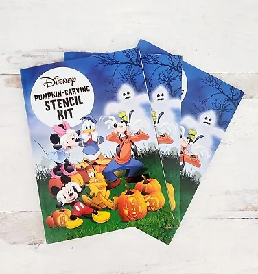 Disney Mickey Halloween Pumpkin Carving Stencil Kit Stickers Book Set Of 3 • $17.05