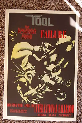 Tool Concert Tour Poster 1994 Failure The Flaming Lips Houston- • $4.25