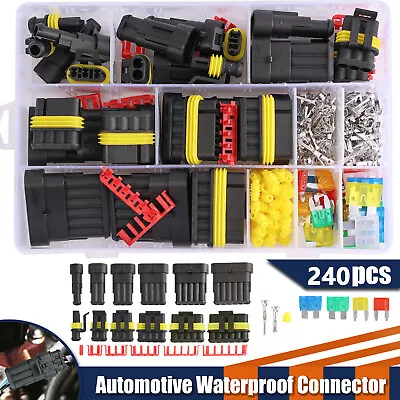 240Pcs Set 1-6 Pin Car Electrical Wire Connector Plug Kit Automotive Waterproof • $11.33