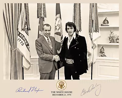 Richard Nixon & Elvis Presley White House Oval Office Meeting 8x10 Photo Signed • $19.50