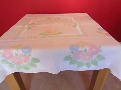 Beautiful Vintage Wedding /Tea Party Satin Damask Tablecloth  • $9.95