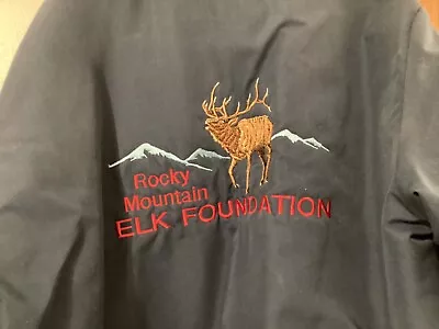 Rocky Mountain Elk Foundation Embroidered Blue Jacket. LargeUSA Made King Louie • $24.98