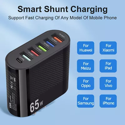 Wall Charger 6Port USB Hub Travel Fast Charging Station AC Power Adapter US Plug • $6.49