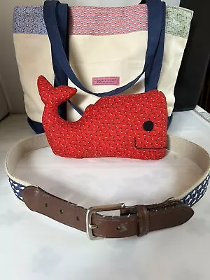 Vineyard Vines Mini Tote Bag Canvas Sz 13  X 10  Women’s Belt  Plush Whale • $32