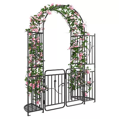 TAUS Garden Arbors With Gate Garden Archway With Planter Shelves Wedding Arches • $106.73