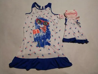 NWT Girls 5-6 Cat Nightgown Matching Doll Gown Fits 18  Doll American Girl • $12.99