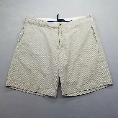 J. Crew Seersucker Shorts Mens 38 9  Inseam Green Striped Cotton Chino • $6.94