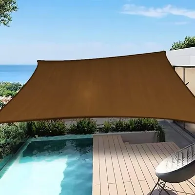 Brown Rectangle Sun Shade Sail UV Block Canopy Cover For Backyard Patio Lawn Gar • $27.99