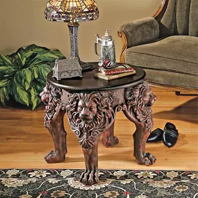 Medieval Antique Replica European Gothic Lordly Lion Side Occasional Table • $685.68