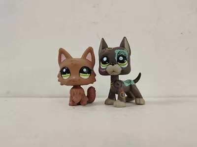 2pcs/lot LPS Toys Littlest Pet Shop Brown Grey Dog #2440#1439 Animal Figures • £5.99