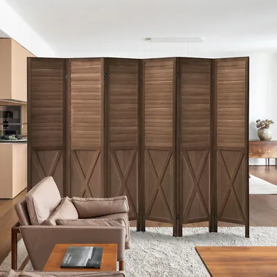 4/6 Panel Room Divider Privacy Screen 67  Length Wood Shutters Louver X Bedroom • $80.99