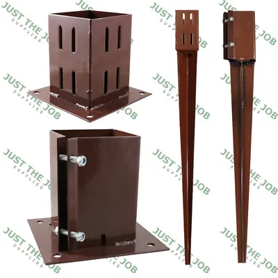 £30.40 • Buy Fence Post SPIKES & SHOES, Bolt Down Holders ~ 50/75/100mm Garden Support Stakes