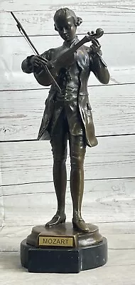Exquisite Mozart Violinist Bronze Sculpture - Music Lover's Delight • $299.40