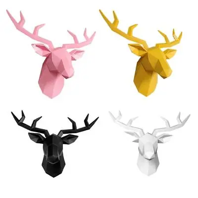 £29.86 • Buy 3D Deer Head Antlers Art Home Decoration Stag Statue Wall Mounted Wall Decor