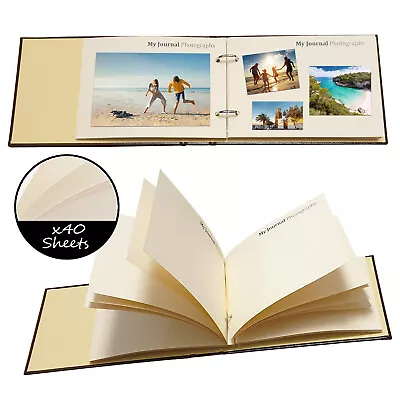 Scrapbook Photo Album Craft DIY Journal Family Gift Luxury Padded Faux Leather • £8.99