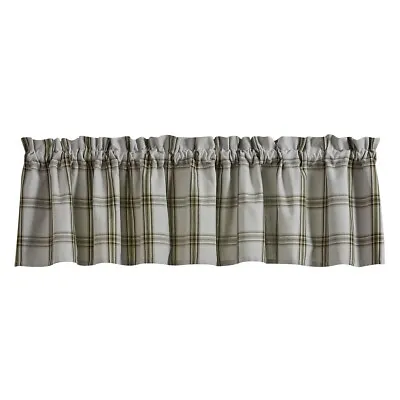 Timberline 14 X72  VALANCE Country Cabin Olive Green Grey Plaid Park Designs • $5.93