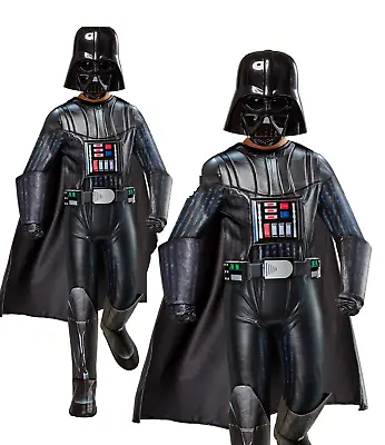 Premium Darth Vader Costume Boys Licensed Star Wars Fancy Dress + Mask • £51.99