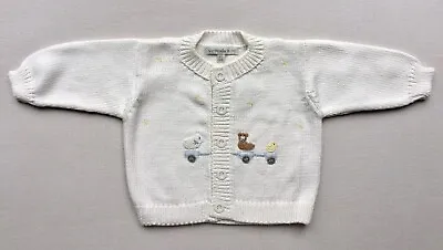 Victoria Kids Boys Ivory Knitted Cardigan 3-6 Months. • $20.21