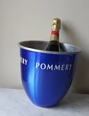 Large Blue Aluminium French Pommery Champage Bucket - Pommery Champagne - VOGALU • £30