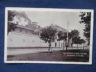 1910 Michigan City Indiana State Prison Postcard & Flag Cancel • $4.99