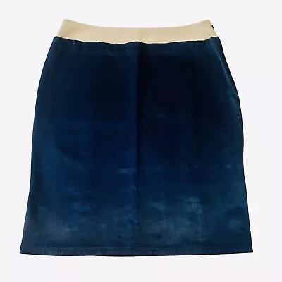 Vera Wang Lavender Label Women’s 4 Skirt Blue Metallic Silky Sheen Back Slits • $6