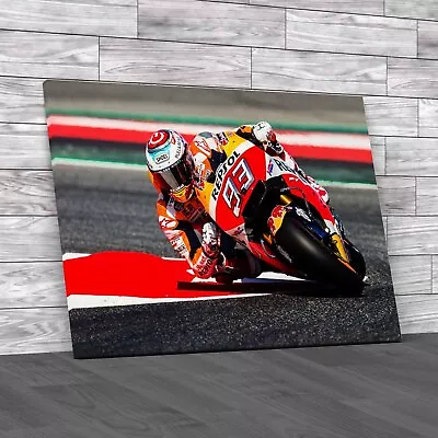 Marc Marquez Moto GP Motorbike Canvas Print Large Picture Wall Art • £18.95