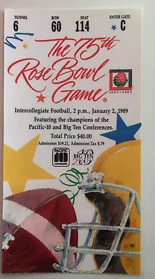 1989 Rose Bowl  Ticket Stub  #11 Michigan Wolverines - #5 USC Trojans NM     • $18