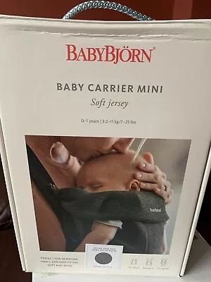 BabyBjörn 3D Jersey Baby Carrier Mini - Dark Grey BNIB 0-1yrs/7-25lbs • £40