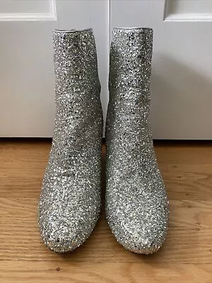 J Crew Leather Sadie Ankle Boot In Glitter J Crew Boots Boots J Crew • $100