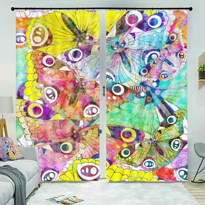Butterfly Insect Eye 3D Curtain Blockout Photo Printing Curtains Drape Fabric • $211.92