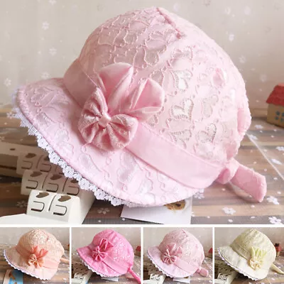 Bucket Hat Bonnet Sun Hat Beach Newborn Toddler Baby Girl Summer Hat Peaked Cap • £6.56