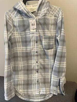 $9.99 • Buy Flannel Shirt, Fleece Shirt, Sherpa Lined Hood, Woman Medium