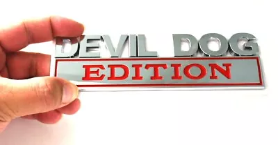 1pc Devil Dog Edition Decals Sticker 3D Raised Letter Emblem Chrome Red • $13.59