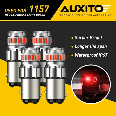 4X AUXITO 1157 2057 2357 BAY15D LED Brake Tail Parking Light Bulbs Pure Red • $21.99