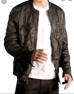 17 Again Oblow Leather Jacket Zac Efron Size Small 34-36 • $34