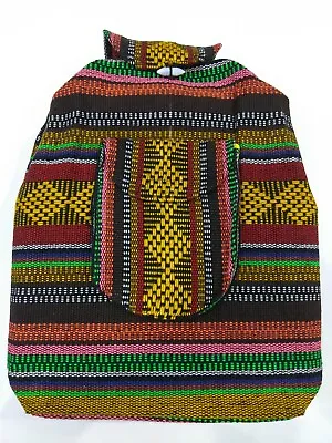 Authentic RASTA Bag Beach Hippie Baja Ethnic Unisex Backpack Made In Mexico 12 • $17.99