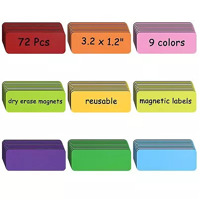 72 Pcs Dry Erase Magnetic Labels 3.2 X 1.2  Magnetic Name Tags Magnetic Labe... • $18.55