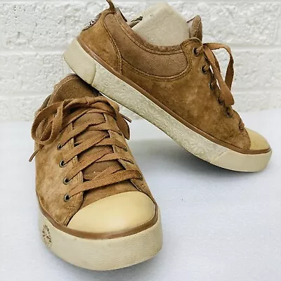 UGG Australia Evera 1885 Classic Suede Leather Sherpa Lined Tan Sz 6 Sneaker • $24.95