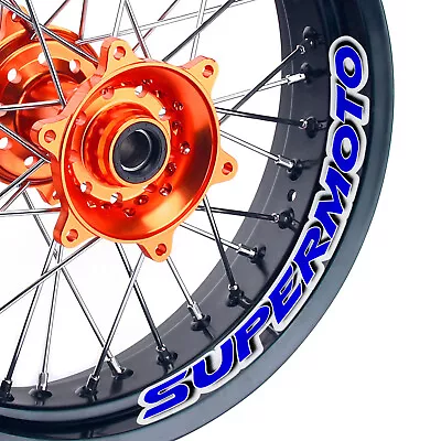 Supermoto Inner  17  Wheel Rim Stickers Blue For YAMAHA XT 250X 06-18 17 16 15 • $53.13