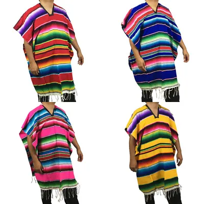 Adult Mexican Poncho Sarape Mexican Fiesta Cinco De Mayo Halloween Costume  • $24.50