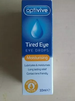 £2.99 • Buy Optivive Tired Eye Moisturising Eye Drops Suitable For Contact Lenses.10ml New