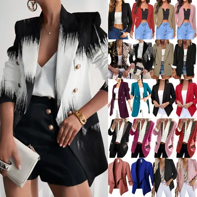 £15.89 • Buy Womens Long Sleeve Casual Coat Jacket Ladies Office Work Blazer Suit Plus Size