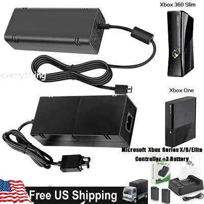 For Xbox One X/S Xbox 360 Slim AC Adapter Brick Console Charger Power Cable US • $17.88