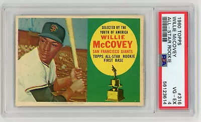 1960 Topps #316 Willie McCovey All-Star Rookie PSA 4 VG-EX Giants RC • $179.99