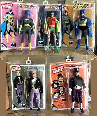 Figures Toy Co Batman Robin Batgirl Alfred Penguin 5 Fig Lot - Mego Like • $140