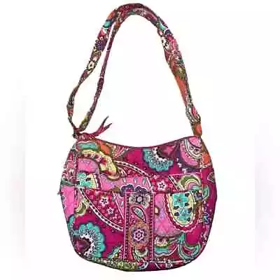 Vera Bradley Pink Swirls Carryall Crossbody Bag Purse Retired EUC • $24.99