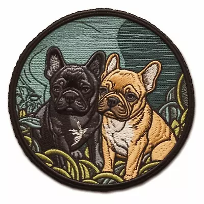 French Bulldog Patch Iron-on Applique -  Animal Badge Dog Puppy Canine K9 Pet • $9.87