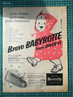 Tf586 Beautiful OLD ADVERTISEMENT 1950 Drawing Children Shoes Babybotte Beverly • £3.86