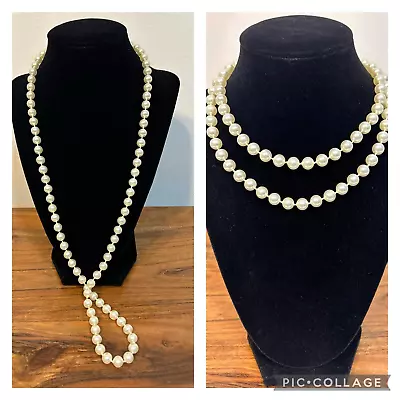 Vintage Single Strand Faux Classic Pearl Necklace 30.5  • $8